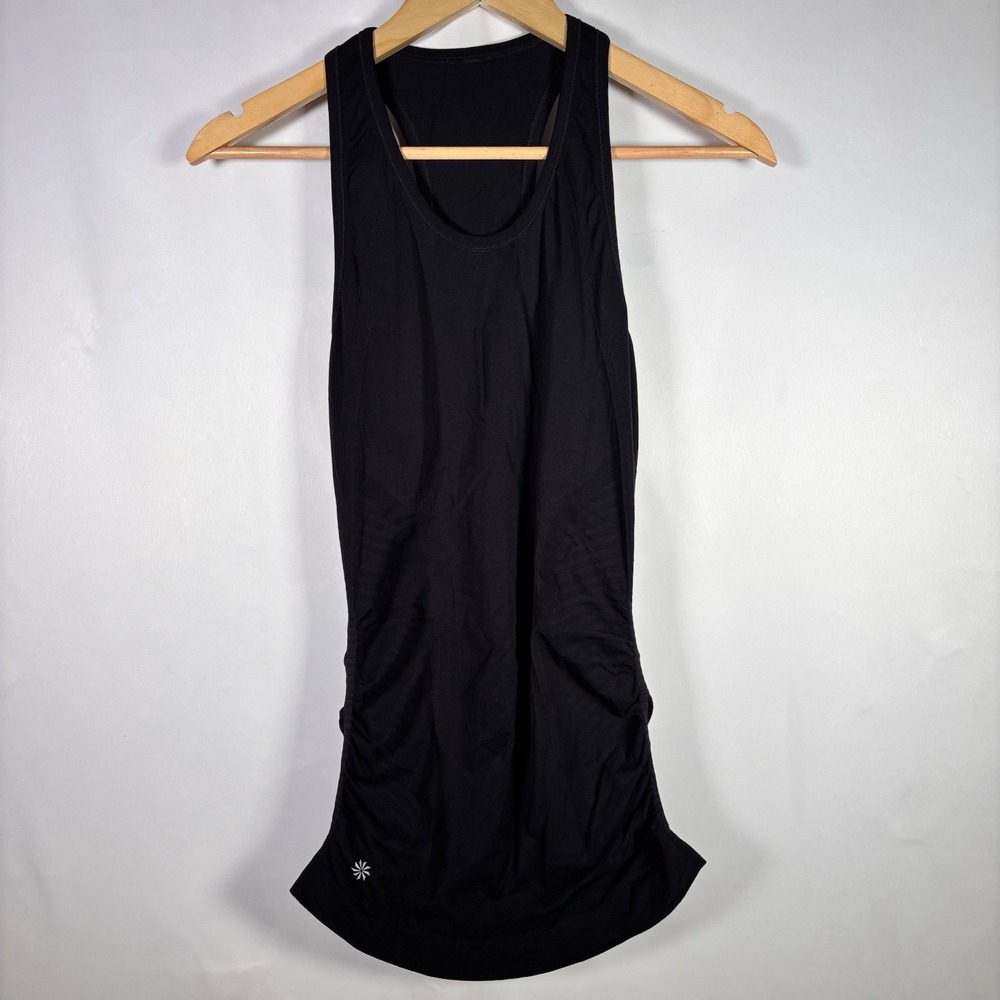 Athleta Racerback Tank Top Womens Small No Size Tag Ruched Athleisure Gym Shirt